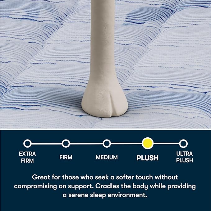 Serta Five Star Mattress Tranquility 16-Inch Plush Pillow Top – King – Zoned Support, Pressure Relief, Cooling Comfort – Made in USA – Bed-in-a-Box – 100 Night Trial, 10-Year Limited Warranty