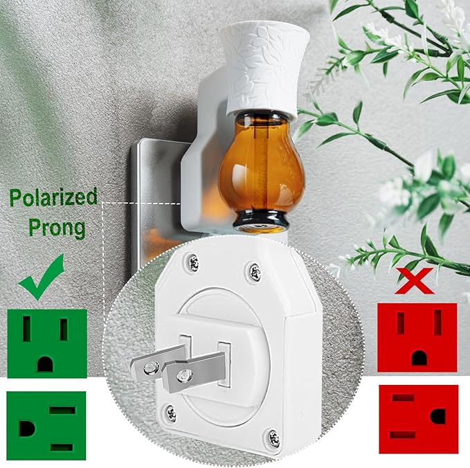 Blank Plug in Air Freshener Polarized Wall Plug Oil Diffuser for DIY Characteristic Home Scent from Natural Essential Oil, EO+Water, Fragrance Refill (White 2 Sets)