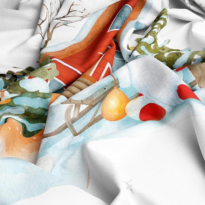 YIYEA Christmas King Size Pillow Cases Set of 4, Ultra Soft Double Brushed Microfiber Red Pillowcases and Christmas Pillow Covers, Envelope Closure, Fade Resistant (20"x36")