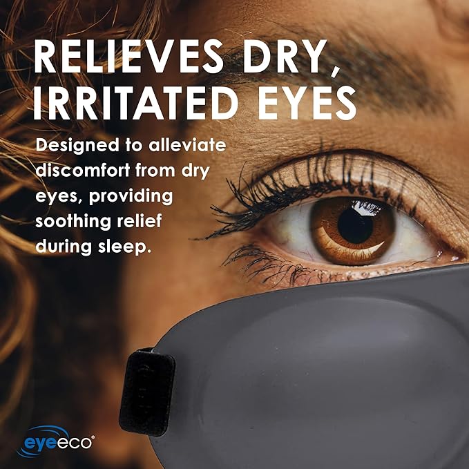 EyeEco Eyeseals 4.0 Sleep Mask – Clear – Moisturizing Eye Masks for Sleep Keep Dry Air Out – Latex-Free Eye Mask Great for CPAP Users