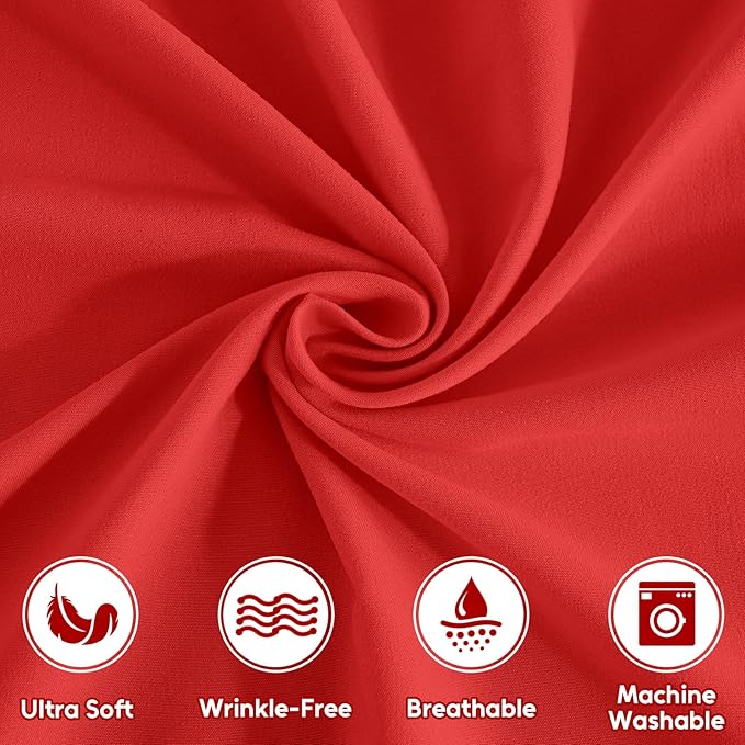 Twin Sheets Set, 3 Pieces Hotel Luxury Soft Microfiber Bed Sheets Set, Up to 16" Deep Pockets, Oeko-Tex Sheets with Elastic, Breathable, Wrinkle Free (Red, Twin)