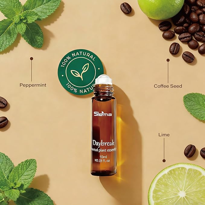 Slema Essential Oil，Daybreak Essential Oil Blends by 10ml Essential Oils - 100% Pure Therapeutic Grade, Helps Create a Focused Atmosphere for Work & Study (Lemon)