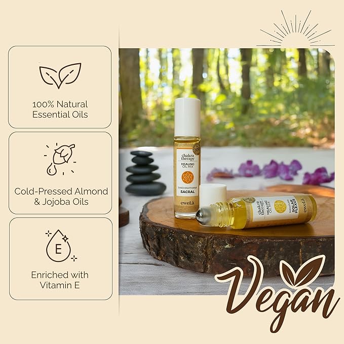 Chakra Essential Oil Roll On Set – 7×10ml Healing Oils for Meditation, Yoga & Reiki – Natural Aromatherapy Blends to Balance 7 Chakras – Vegan, Relaxation & Wellness Gift Set