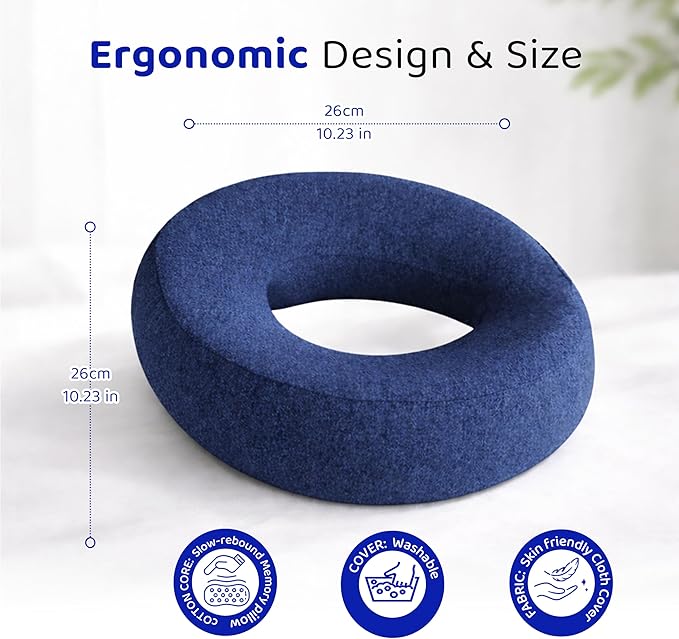 Round Face Down Pillow for Massage, Lash Extensions & Facials – Breathable Prone Support Cushion with Face Hole, Soft Neck & Head Comfort Pillow for Spa, Salon, Tattoo, Stomach Sleeping & Home Use