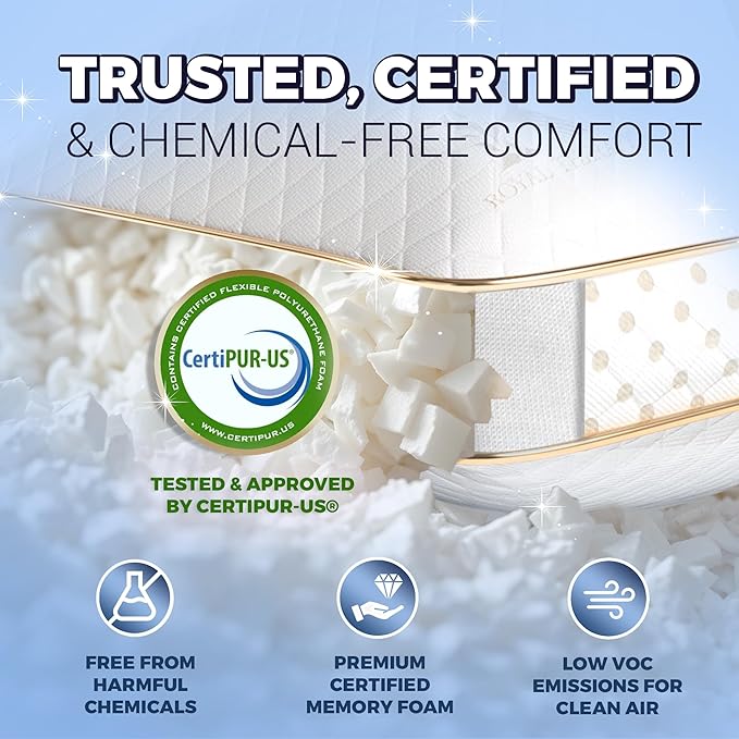 Royal Therapy 2-Pack King Memory Foam Pillow, Adjustable Shredded Odor-Free Bed Pillow for Neck & Shoulder Pain Relief, Breathable Support for Back, Stomach, Side Sleepers, AirFlowPRO