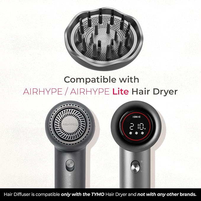 TYMO Adjustable Hair Diffuser, Magnetic Diffuser Attachment Compatible with TYMO AIRHYPE & AIRHYPE Lite Only, Perfect for Curl Definition and Volumizing Styling