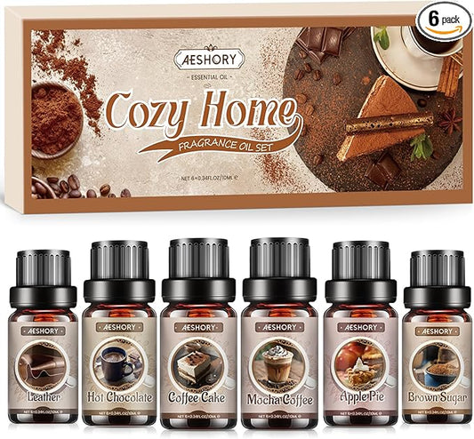 Bakery Essential Oils Set, Gifts for Mom & Wife, Fragrance Oils for Diffusers,Candle & Soap Making,Aromatherapy Oil -,Chocolate, Coffee Cake, Coffee, Apple Pie,Brown Sugar, Leather Scents