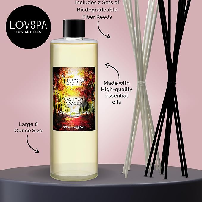 Cashmere Woods Diffuser Oil Fall Scented Oils for Reed Diffusers - Long-Lasting & Natural Home Fragrance, Scented Oil for Diffusers, USA Made, 8 oz
