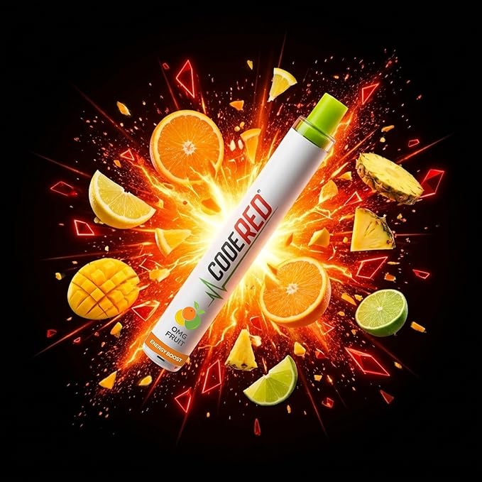 Code Red V-Aid OMG Fruit Herbal Diffuser - Energy Boost Blend Stick with Ginseng, Guarana & Ginkgo Biloba - Plant-Based, Pocket-Sized Reset Ritual - Glow-in-the-Dark Ring - U.S. Lab Tested - 1 Count