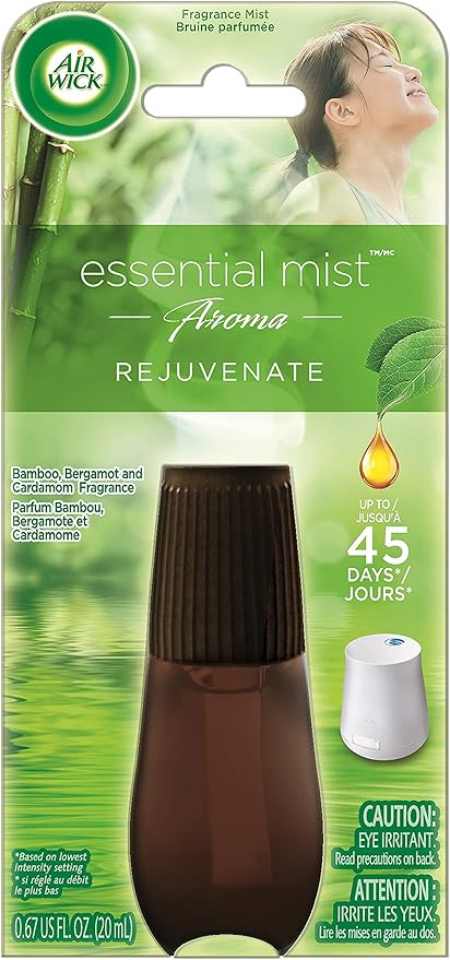 Air Wick Essential Mist Refill, 1 ct, Rejuvenate, Essential Oils Diffuser, Air Freshener, Aroma