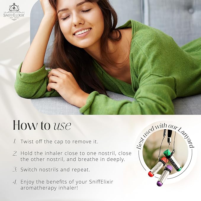 Peppermint Oil Aromatherapy Nasal Stick Vapor Inhaler for Migraine Relief - Nausea & Motion Sickness, USA Made with Organic Essential Oils, Tension Headache