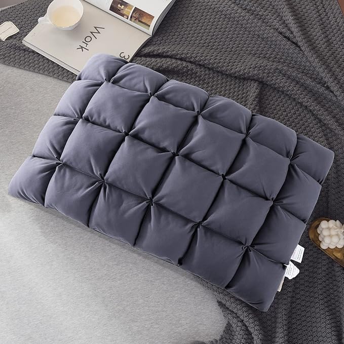 YOUR MOON Soft Pillows for Sleeping, Support Bed Pillows, Fluffy Down Alternative Pillow, Luxury Hotel Gel Pillows for Side Sleeping Standard Size (Gray)