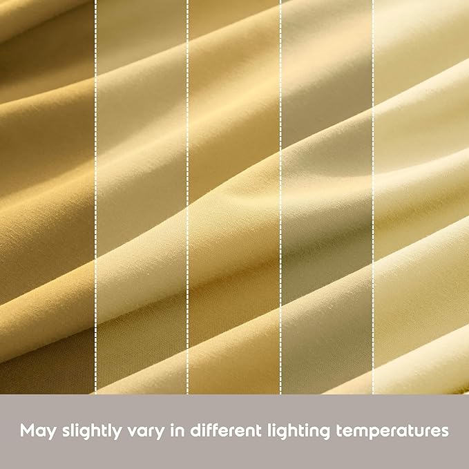 Nestl Extra Deep Split King Sheet Set - 7 Piece Breathable & Cooling Sheets - Hotel Luxury Bedding Set w/18-24 Inch Deep Pockets - Easy & Secure Fit - Super Soft, Wrinkle Free & Comfy - Custard Yellow