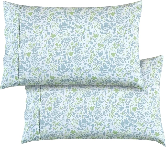 Elegant Comfort Softest and Coziest 4-Piece Sheet Set - 1500 Premium Hotel Quality Microfiber - Deep Pocket, Wrinkle Resistant 4-Piece Floral Bed Sheet Set, Twin XL, Anita Green