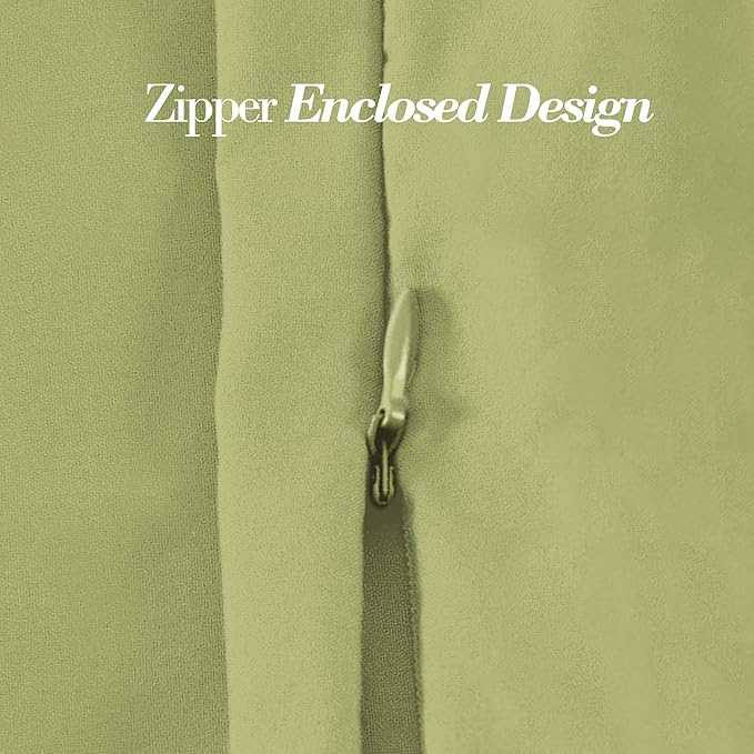 Mocassi 1-Piece Premium Body Pillowcase 1800 Series Hotel Quality Microfiber - Soft and Breathable with 3-Line Embroidery Wrinkle and Stain Resistant, Easy Care, 21" x 54", Olive Green