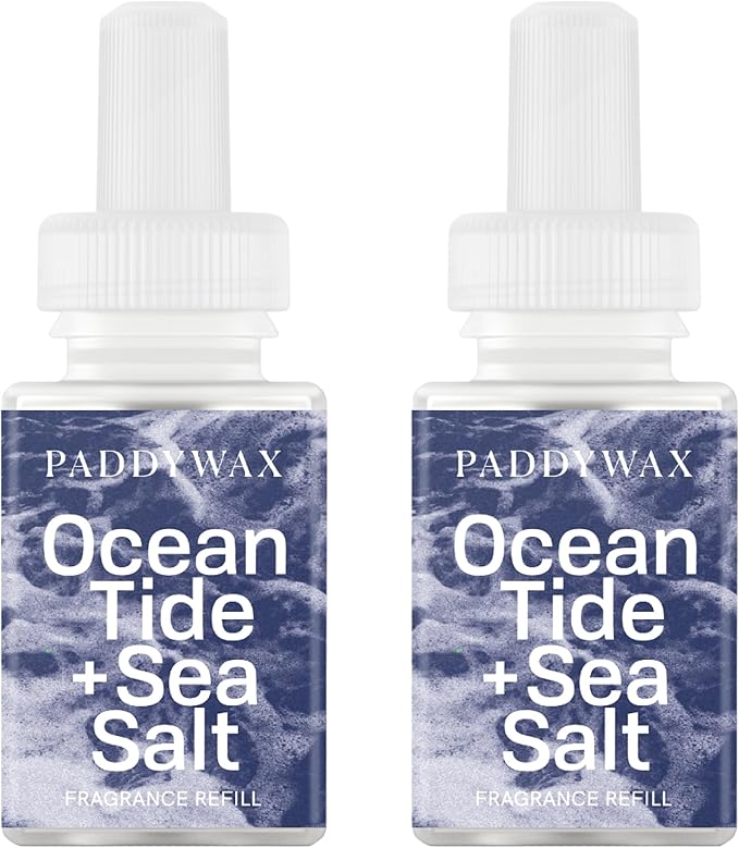 Pura & Paddywax Home Scent Refill - Smart Home Air Diffuser Fragrance - Long-Lasting Luxury Fragrance per Refill - Household Essential - Clean Diffuser Fragrance - 2 Pack, Ocean Tide & Sea Salt