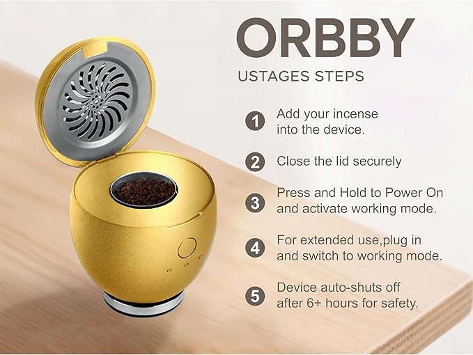 Orbby Aroma Diffuser for Home : Waterless, Cordless Electric Scent Air Freshener for Room, Office, Car, Automatic Timer, Portable Difusor de Aromas, No Pellets