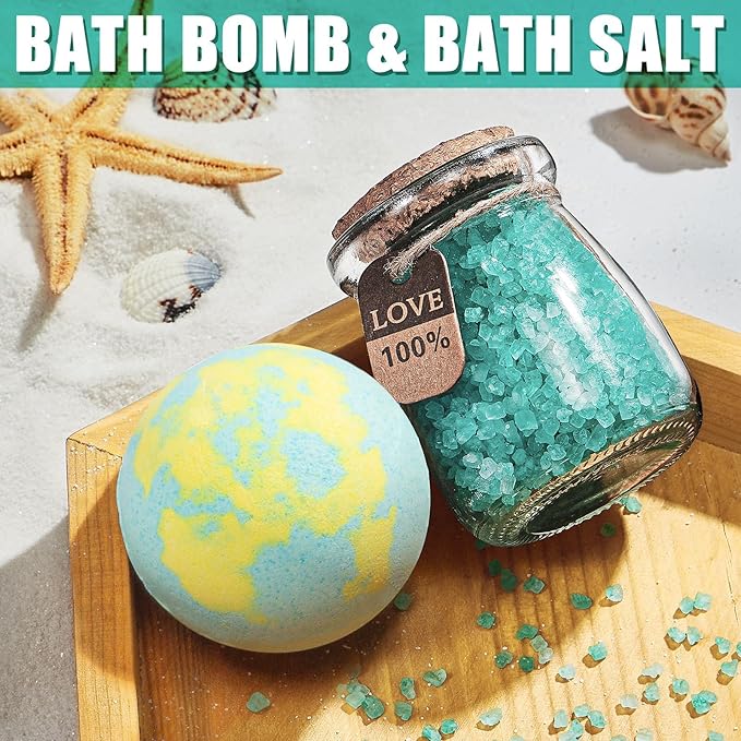 Birthday Gifts for Women Friendship, Ocean Relaxing Spa Gifts Basket for Women Self Care Gifts, Thank You Gifts Bath Set Valentines Day Gifts for Mom Her Best Friend Wife Sister Coworker Nurse Teacher