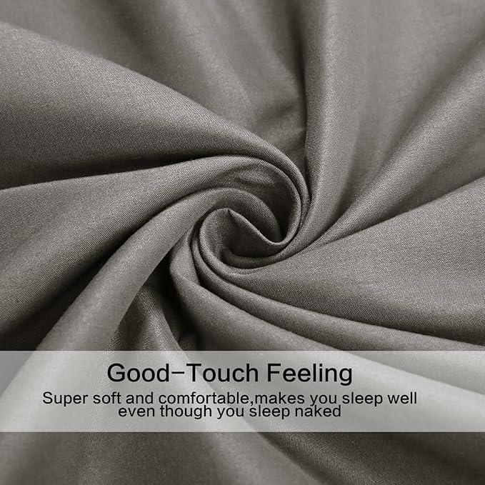4 Piece Bed Sheet Set -1 Flat Sheet,1 Fitted Sheet and 2 Pillow Cases Brushed Microfiber Luxury Bedding with Deep Pockets (Full,Gray)