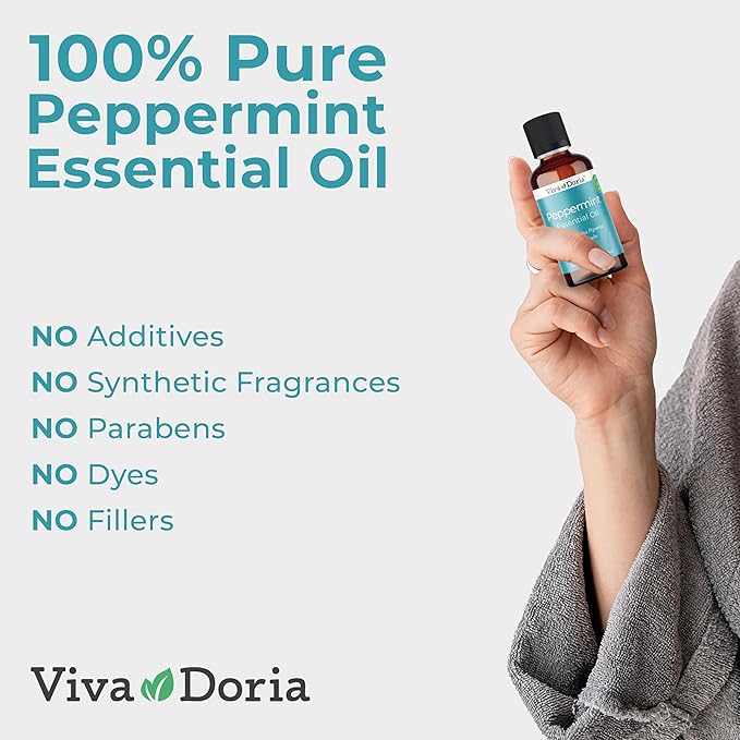 Viva Doria 100% Pure Northwest Peppermint Essential Oil, Undiluted, Food Grade, Steam Distilled, Made in USA, 30 mL (1 Fluid Ounce)