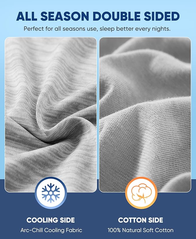 LUXEAR 2 Pack Cooling Pillow Cases for Hot Sleepers Queen Size, Arc-Chill Q-Max > 0.5, Hair & Skin Friendly, Double-Sided, Machine Washable, Hidden Zipper, Gifts for Women & Men, Gray
