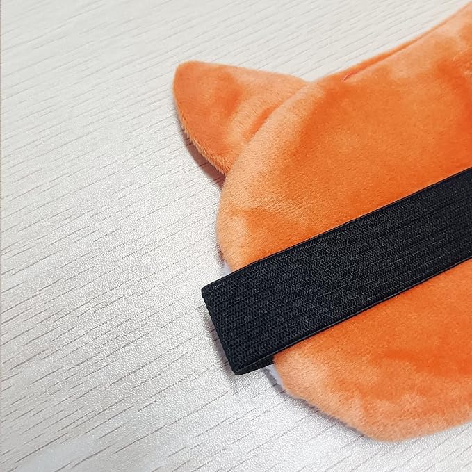 Cute Animal Sleeping Mask Soft Plush Blindfold Cute Rabbit Panda Koala Eye Cover Eyeshade for Kids Teens Girls Women (Orange Fox)