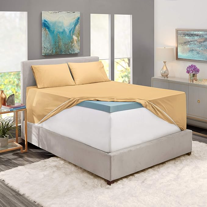 Hearth & Harbor Extra Deep Pocket Sheets - Fits Mattress 18-24 Inches Deep - Extra Deep Pocket California King Size - 6 Piece Cal King Sheets - Cal King, Camel