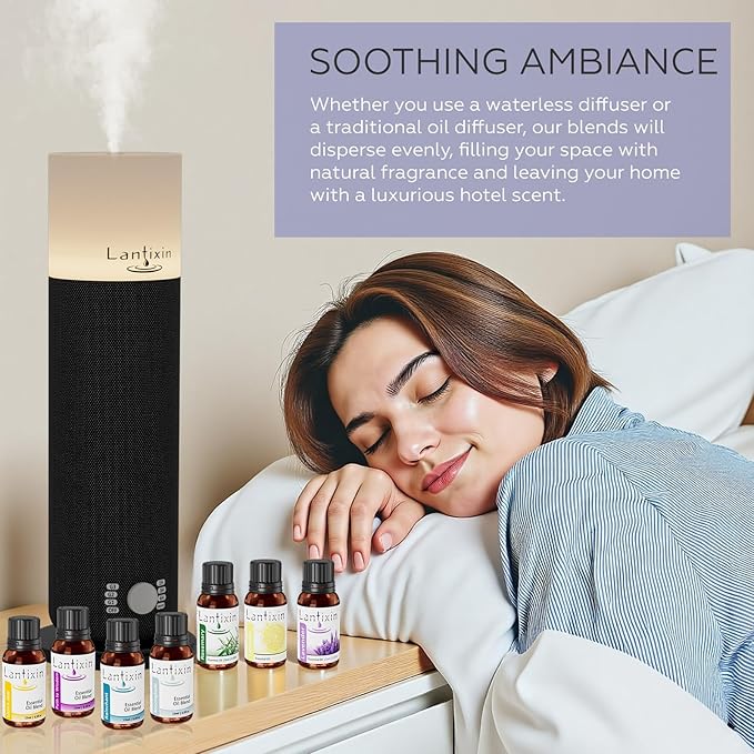 Lantixin Relaxing Essential Oil Blend – Clove, Fennel & Jasmine in Natural Base – Aromatherapy Scent for Diffuser, Sleep, Spa – for Humidifiers, Home, Hotel – 0.5 Fl Oz (Lion's Jaw Fresh)