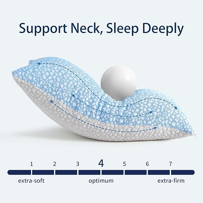 Firm Memory Foam Bed Pillows Queen Size Set of 2,Adjustable Cooling Side Sleeper Pillow,Hotel Collection Breathable Support, Washable Cover with Zipper,Home Gifts