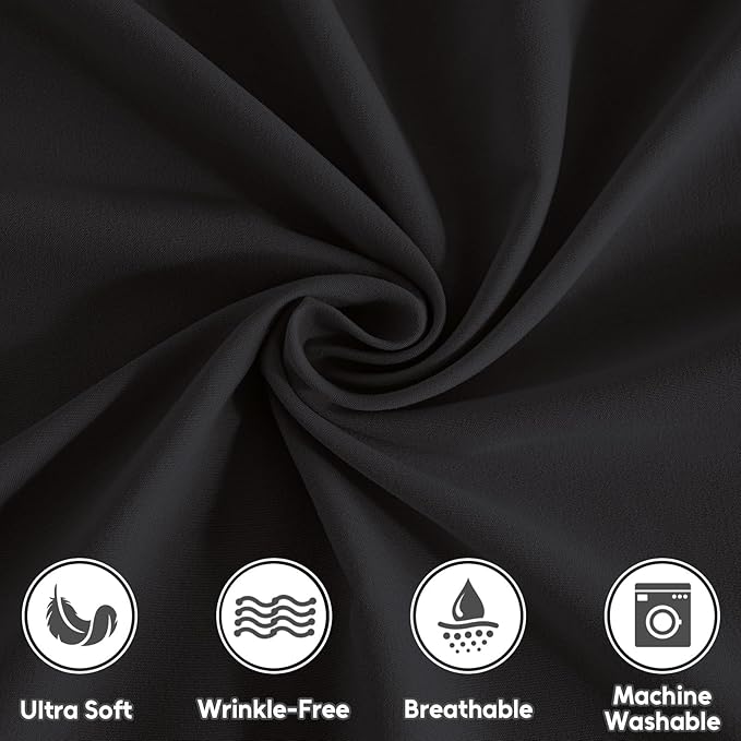 King Size Sheets Set, 4 Pieces Hotel Luxury Soft Microfiber Bed Sheets Set, Up to 16" Deep Pockets, Oeko-Tex Sheets with Elastic, Breathable, Wrinkle Free(Black,King)