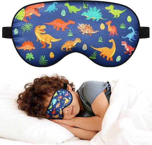 2 Pcs Sleep Mask,Cute Blackout Sleeping Mask for Kids Teen,Funny Eye Mask with Adjustable Strap for Home Party Children's Travel Soft Eye Cover Blindfold (Dark Blue)