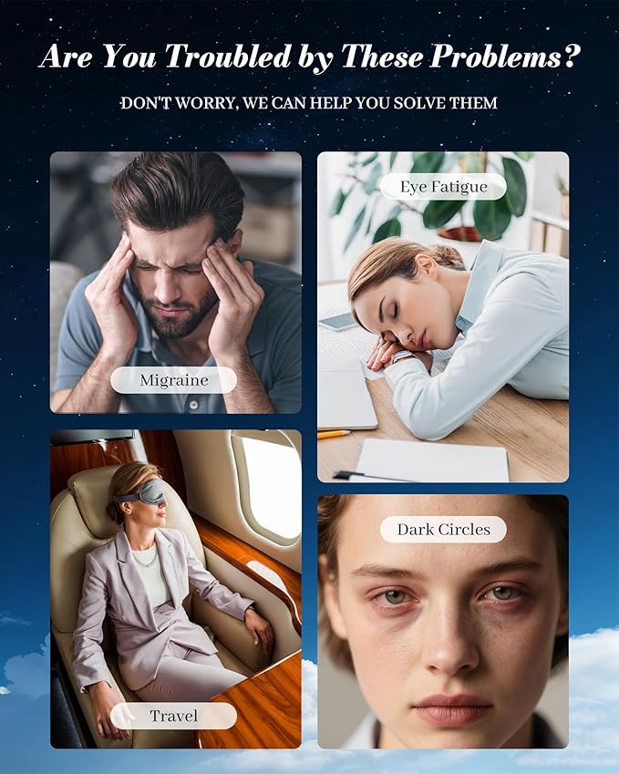 Sleep Mask for Side Sleepers – Ice Silk Cooling & Warm Double-Sided Eye Mask, 98% Blackout, Zero Pressure on Eyes, No Light Leaks, Soft Breathable Adjustable Night Blindfold for Women Men, All Seasons