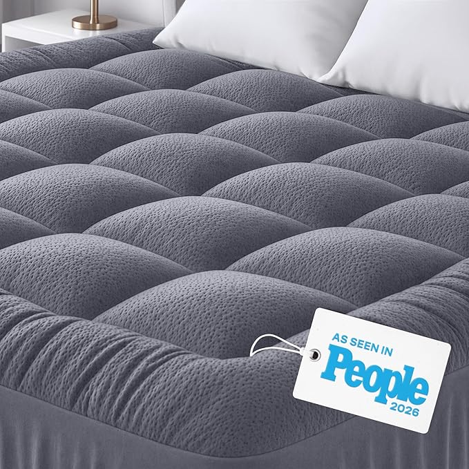 Niagara Sleep Solution Ultra Soft Twin XL Size Mattress Topper - Viscose Made from Bamboo Pillow Top Mattress Pad for Back Pain Relief - Naturally Cooling for Hot Sleepers, Gray