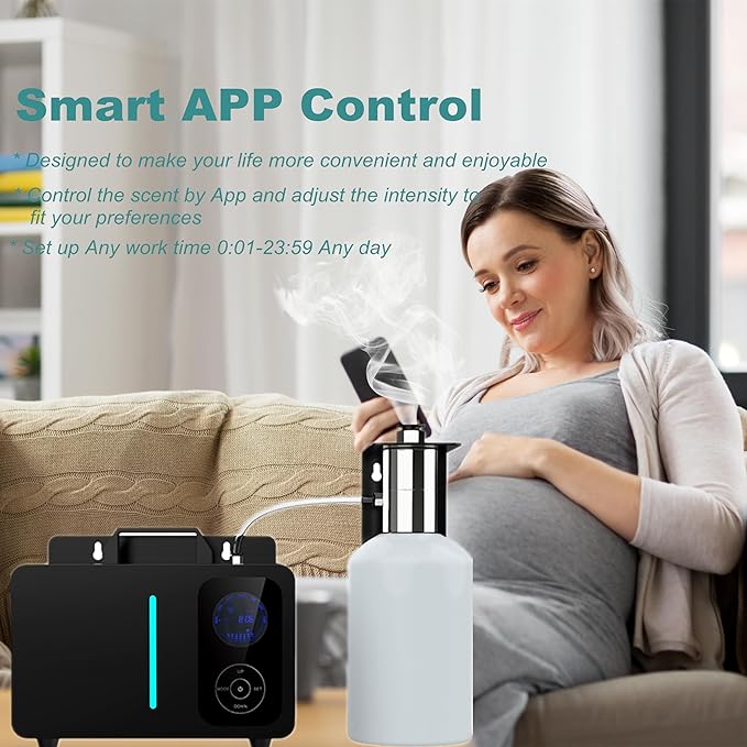 Smart Wifi Scent Air Machine 1200ML, Hotel Scent Diffuser Cover Up to 25.000 Sq. Ft., Waterless Cold Air Diffuser for Home, Aromatherapy Fragrance Machine for Essential Oils Large Room
