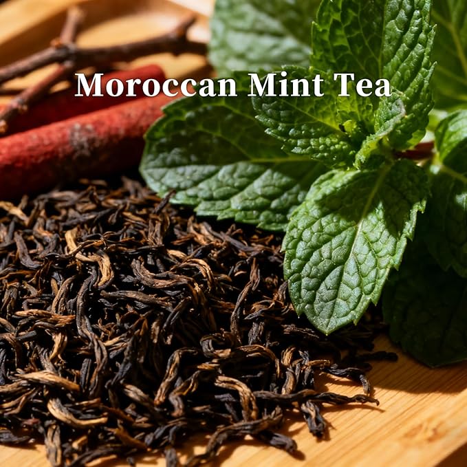 KRD Moroccan Mint Tea Reed Diffuser Set, 3.38 fl oz Premium Scented Oil with Sticks, Long Lasting Home Fragrance for Office