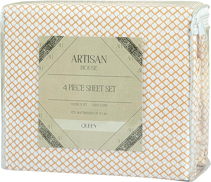 ROYALE LINENS 4 Piece King Sheets Set - Soft Brushed 1800 Microfiber Bedding - 1 Fitted and 1 Flat Sheet, 2 Pillow Cases - Wrinkle Free & Fade Resistant - Hotel Luxury Bed Sheets Set (Clay, King)