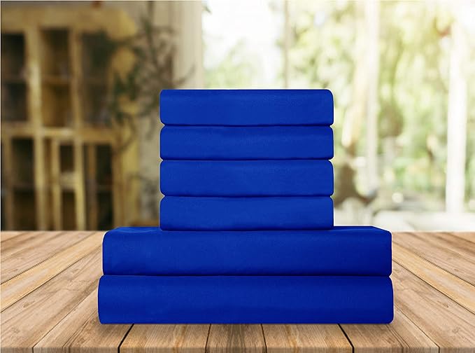 Elegant Comfort Luxury Soft Bed Sheets 1500 Premium Hotel Quality Microfiber Softness Wrinkle and Fade Resistant (6-Piece) Bedding Set, California King, Duke Blue