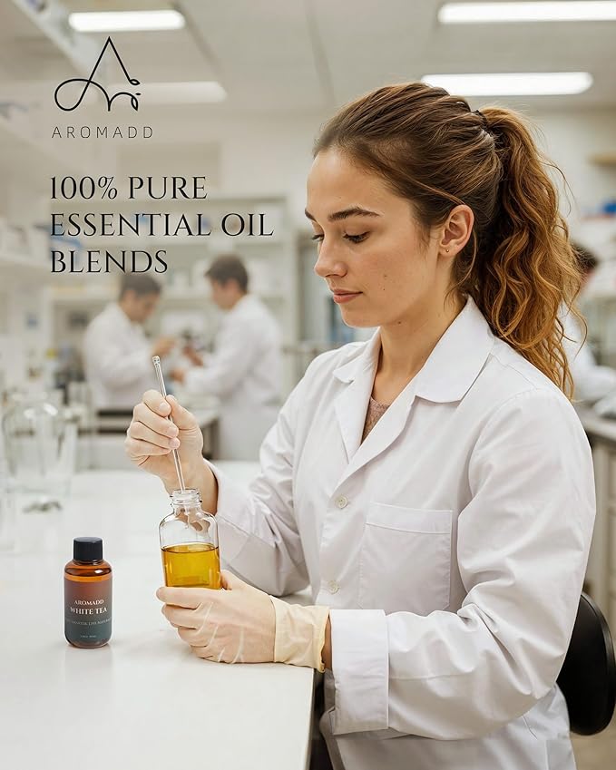 Aromadd Aromadd White Tea Diffuser Oil Inspired by Luxury Hotel Scent, Essential Oils for Waterless Diffuser, White Tea & Bergamot, Long-Lasting & Natural Home Fragrance - 3.38 fl oz (100 mL)