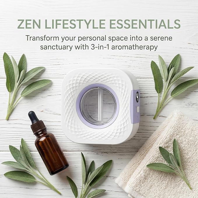 Petraero 500ml Essential Oil Diffuser & Humidifier for Large Room - Ultrasonic Aromatherapy Diffuser with Remote, 7 Color LED Lights, Auto Shut-Off, Whisper-Quiet for Home, Bedroom, Office