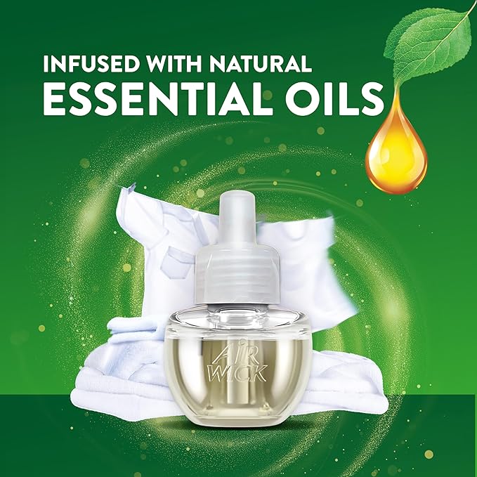Air Wick Plug in Scented Oil Refill, 7 ct, Fresh Linen, Air Freshener, Essential Oils