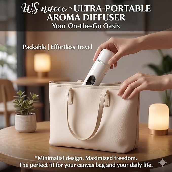 Waterless Essential Oil Diffuser for Home 161 Sqft - Plug in Waterless Diffuser Diffuser for Bedroom & Bathroom, 25dB Ultra-Quiet, Portable Wall Diffuser,Better with Pure Oil