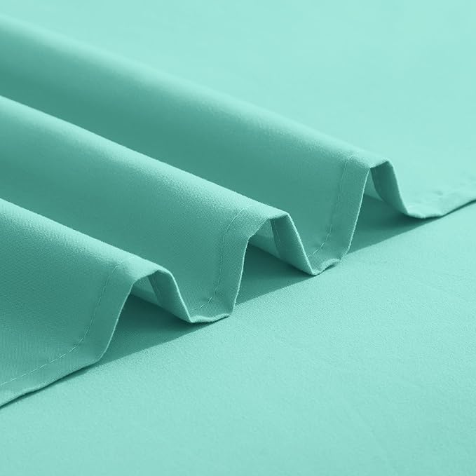Elegant Comfort Luxurious 1500 Premium Hotel Quality Microfiber Three Line Embroidered Softest 4-Piece Bed Sheet Set, Wrinkle and Fade Resistant, Queen, Paradise Teal