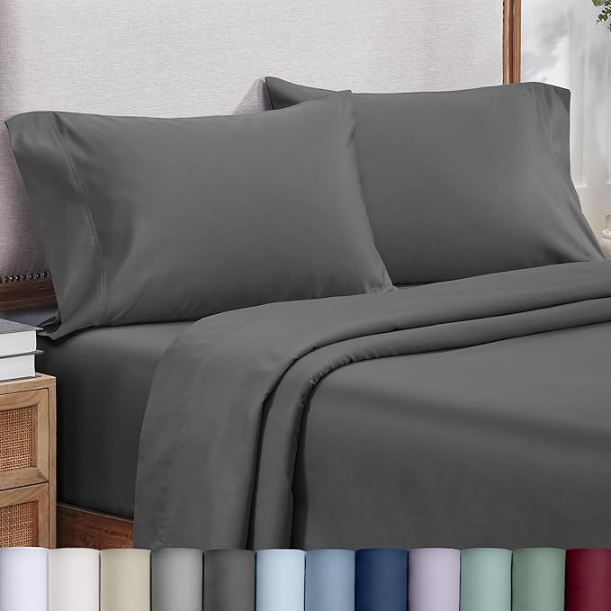 Heirloom Soft, Smooth & Thick Certified 800 Thread Count 100% Cotton Sateen, 2 Pillow Cases Standard Size Fits Standard & Queen Size Pillows (Grey)