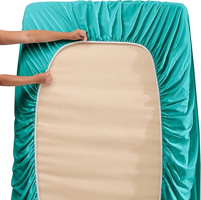 Hearth & Harbor Extra Deep Pocket Sheets - Fits Mattress 18-24 Inches Deep - Extra Deep Pocket Full Size Sets - 6 Piece Full Size - Full - Teal