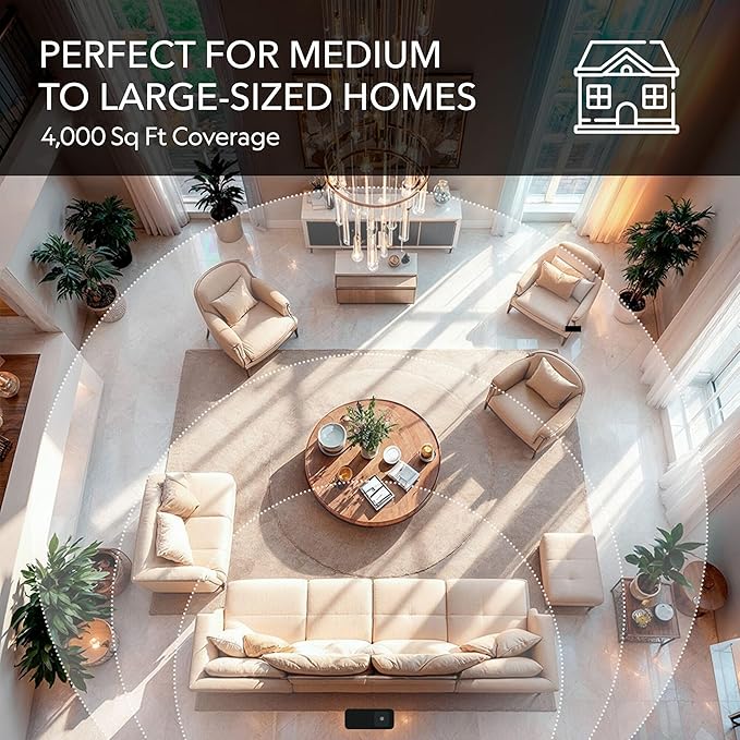 Grand Luxe HVAC Scent Diffuser, Covers 4000 sq ft, Essential Oil Diffuser for Home & Spa, Waterless Aromatherapy Diffuser, Bluetooth, HVAC Compatible, Scheduled Timer - Two 50ml Oils Included