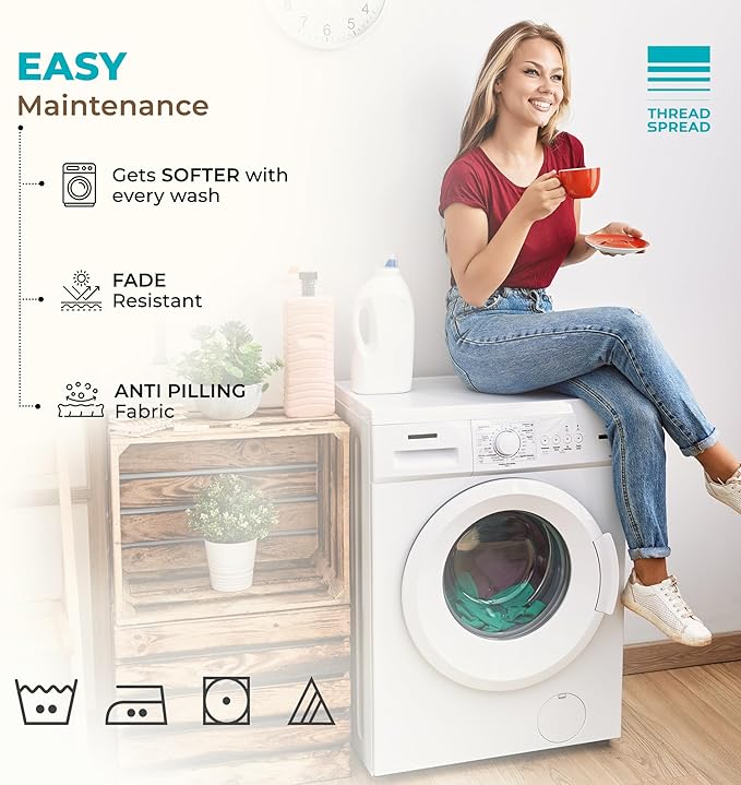 Thread Spread 100% Egyptian Cotton King Size Pillow Cases Set of 2 - Luxury 800 Series Euphoria Collection Pillow Cases King Size (Dark Grey), Soft Cooling Breathable Hotel Cotton Pillowcases