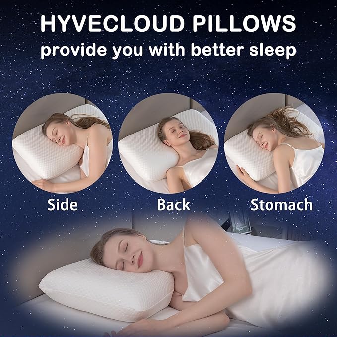 Cooling Memory Foam Bed Pillow Adaptive Pillows for Neck Pain Relief Medium Firm Pillow for Side Back and Stomach Sleepers Keep Pressure Relief to Deep Sleep