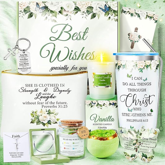 13PCS Self Care Gifts for Women, Christian Gifts for Women Faith, Birthday Gifts Get Well Soon Gifts Basket,Care Package for Mom Wife Her Sister Best Friends, Mothers Day Gifts for Mom