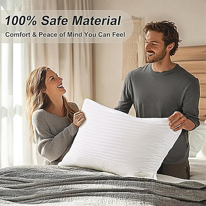 Favocama Pillows Queen Size Set of 4 Hotel Collection Bed Pillow for Sleeping Queen Pillows 4 Pack for Back, Stomach or Side Sleepers Soft and Supportive Washable Pillow for Bedroom