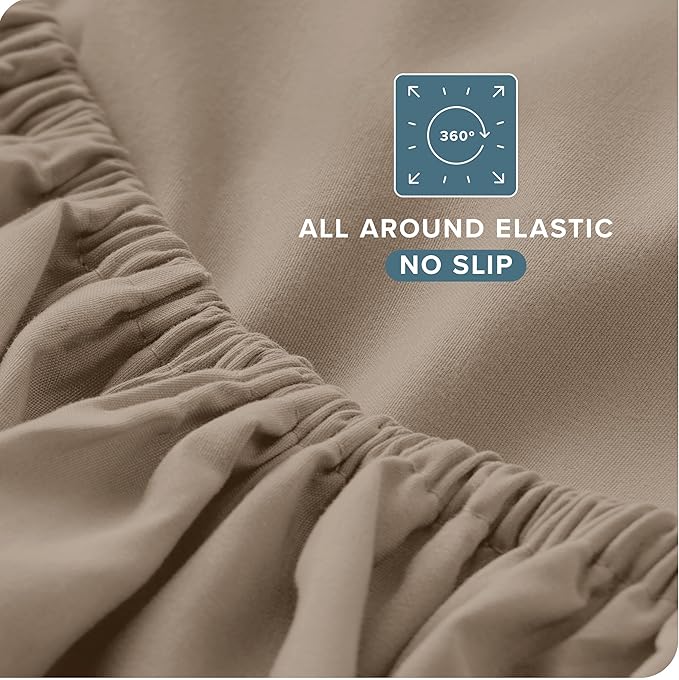 Bare Home King Sheet Set - 1800 Ultra-Soft Microfiber King Bed Sheets - Double Brushed - Deep Pockets - Easy Fit - 4 Piece Set - Bedding Sheets & Pillowcases (King, Pebble)